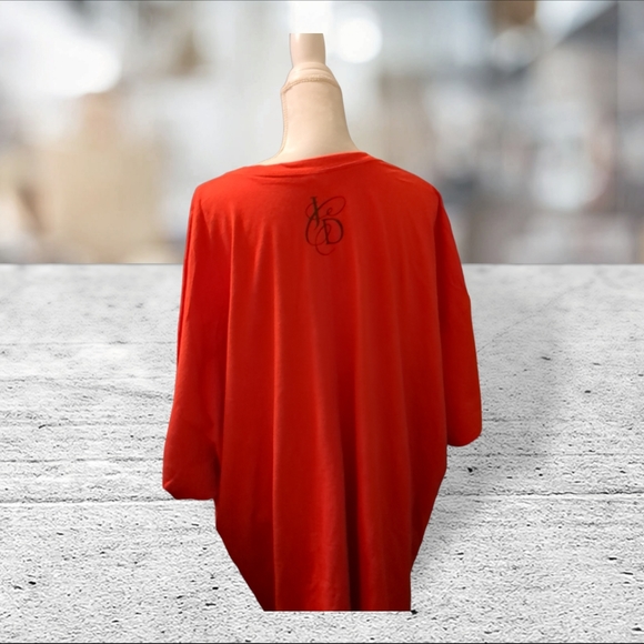 Graphic t-shirt red with black graphics size 5XL - Picture 5 of 6